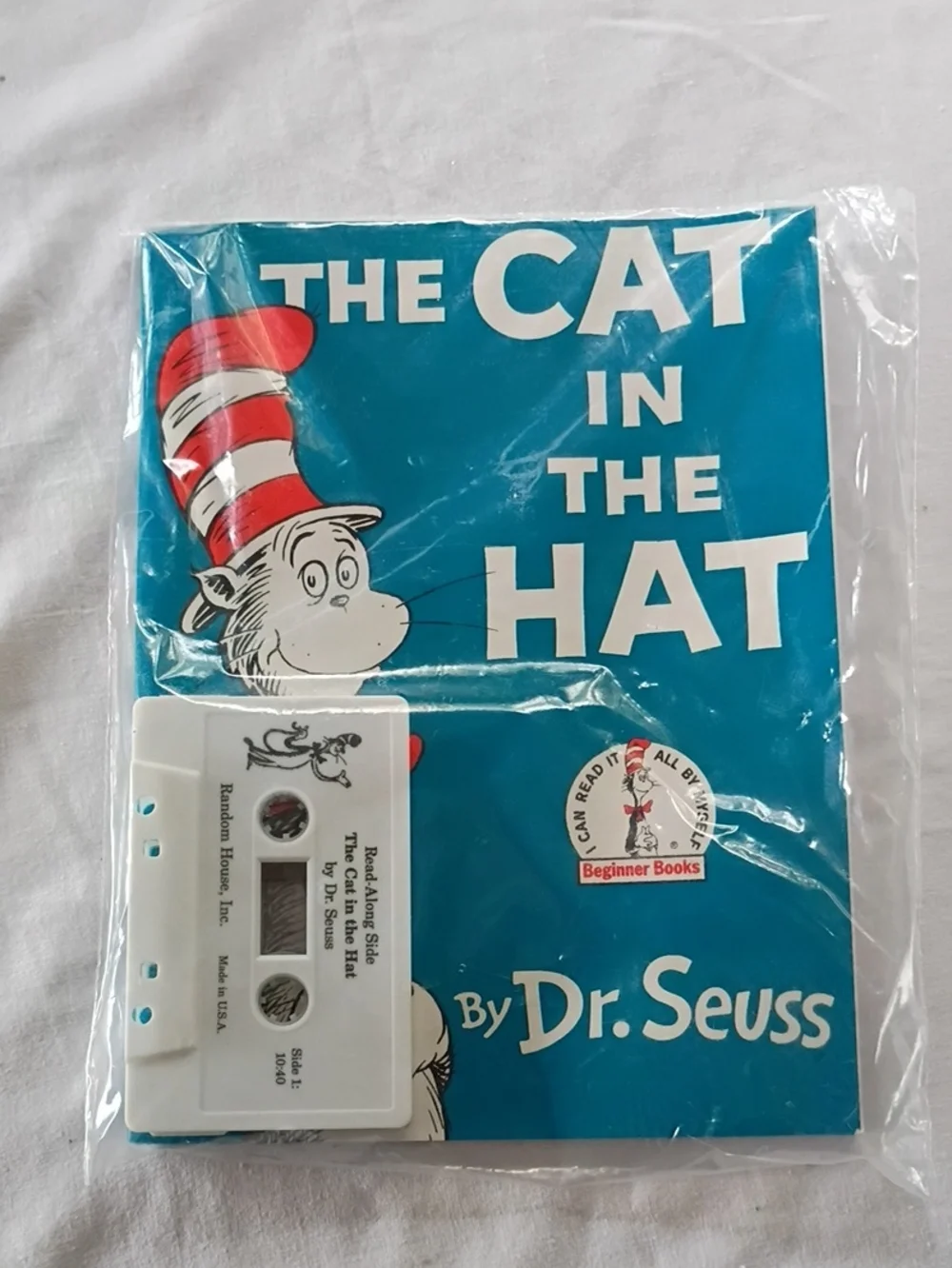 Vintage The Cat in the Hat Read-Along Book and Cassette Tape By Dr. Seuss